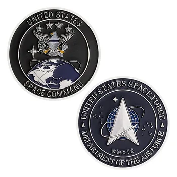Simbol Kozmičke sile SAD-u Srebrna Kovanica Poziv Zapovjedništva SAD - Vojna Prigodni Novčić SAD sa Srebrnim premazom