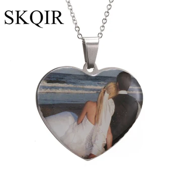 SKQIR Custom Size Ogrlica Sa Ovjesom, Prilagođeno Ime Srce Ogrlica, Lanac Zlatne Boje Za Poklon Nakit Za Majčin Dan