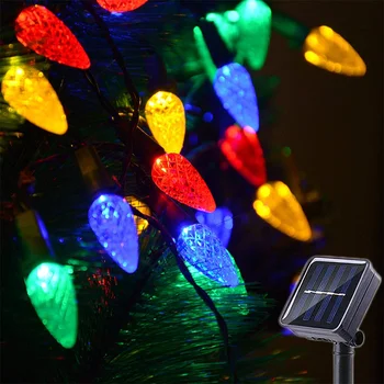 Solarna Božić 5 M 50 LED C6 od jagoda Gudačkih Svjetla Vanjski Vodootporan 8 Profila od jagoda Svjetla za Božićno Drvce Odmor