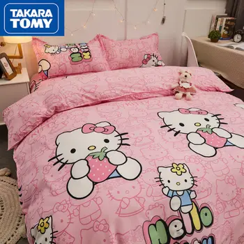 TAKARA TOMY Slatka crtani film Hello Kitty od četiri dijela, jednostavan i praktičan постиранное donje plahte, posteljinu