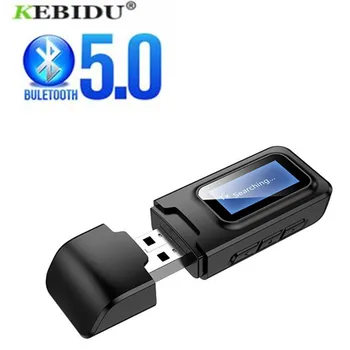 USB Bluetooth Adapter 5,0 Prijemnik Predajnik LCD Zaslon Audio 3.5mm Stereo AUX Adapter za Slušalice Auto PC TV