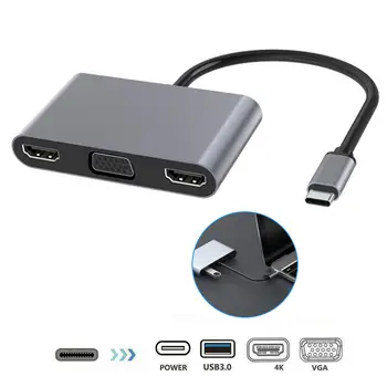 USB C za dual-HDMI-kompatibilnog VGA, USB C Hub priključne stanice S dva Monitora Za Dell XPS HP Elitebook Lenovo Acer Asus Chromebook