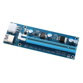 Ver 009S PCI-E 1X do 16X Produžni kabel Riser Card kartice PCI Express 6pin Sata Adapter za Napajanje USB 3.0 Kabel za Майнинга Bitcoin Miner Antminer