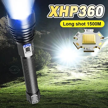 Visoka Snaga Svjetla Super XHP360 LED Tactical Fenjer Punjiva Lampa 18650 Baterija Za Kampiranje Rad Dnevno Hitna Situacija
