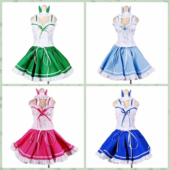 [wamami] 129 # Svijetlo plavo Zelena Ružičastoj haljini s mačka neko ušima /Odijelo 1/4 MSD 1/3 SD DZ AOD BJD Dollfie