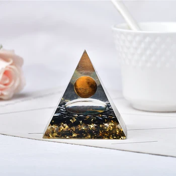 Zdrav Crystal Orgone Piramida Umjetnički Ručni Rad Smole Čakra Uređenje Doma Generator Energije Za Meditacije, Reiki Balansiranje