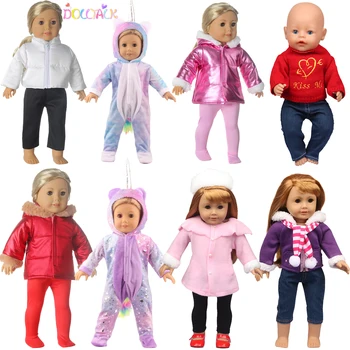 Zimska američka 18-inčni lutkarska odjeća za djevojčice, Jakna + Tajice, Lutkarska Odjeća, pogodan Za 43 cm, Odjeća za Lutku Baby Born, Odijelo Lutke Реборн