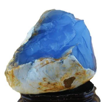 Čisti Prirodni Dragulj Izvorni Kamen Plavi Халцедон Žad Jednodijelni dokaz safir Kristal Kamen za Izradu Nakita DIY