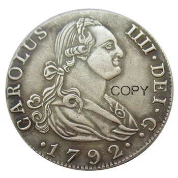 Španjolska 4 real madrida Carlos IV 1792 CAROLUS IIII.DEI.G. Posrebreni fotokopirni kovanice